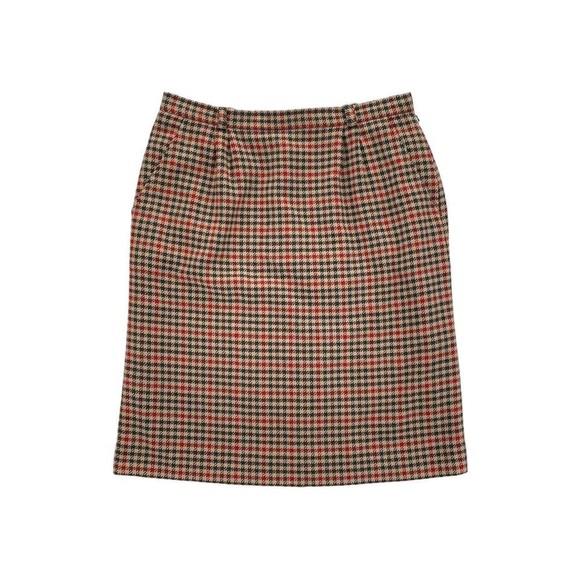Aquascutum London Dresses & Skirts - Aquascutum 70s vintage high waisted check wool skirt - size 14 (33” waist)